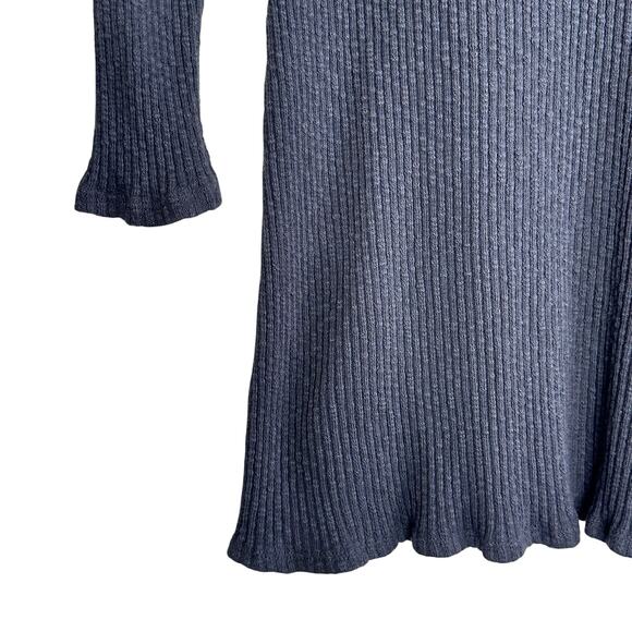 Billabong Dawn Long Sleeve Ribbed Mini Dress in Gray - Picture 7 of 9